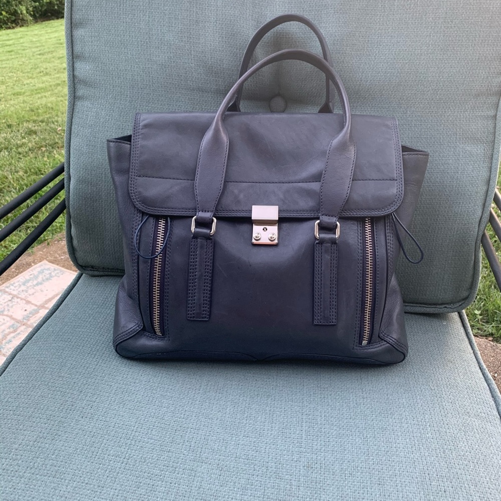 3.1 Philip Lim Pashli Satchel Large Deep Blue
